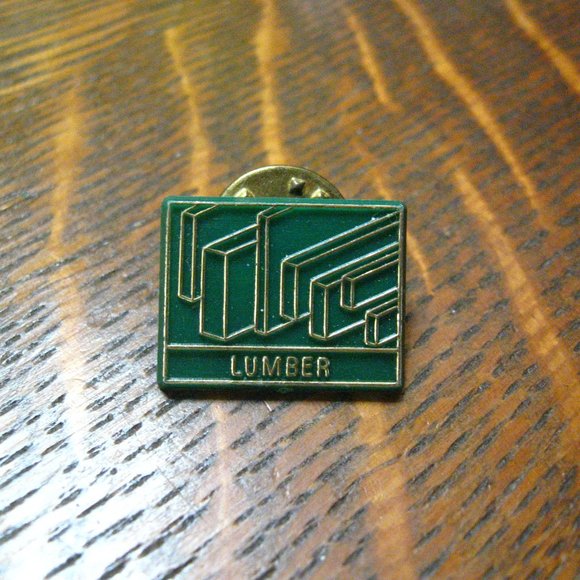 Lumber Building Material Vintage Lapel Pin - Picture 1 of 4